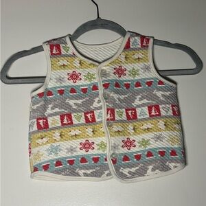 Colorful Christmas Patterned Baby Vest no size tag best for 12/24m